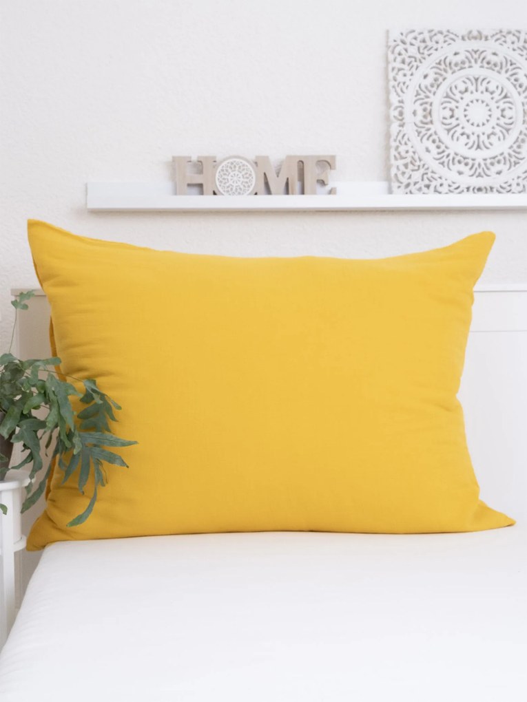 Mušelínová obliečka na vankúš 70 × 90 cm - Alexia horčicová