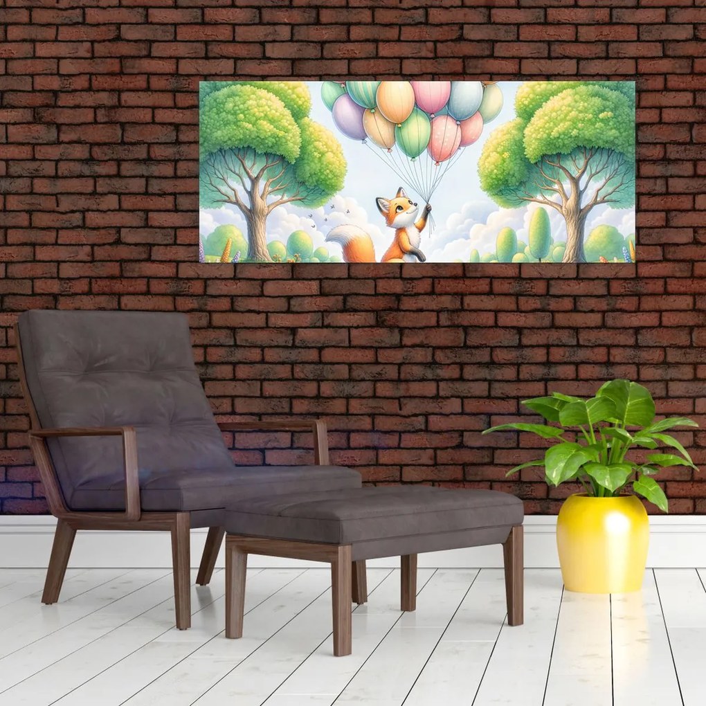 Obraz – Šťastná líška (120x50 cm)