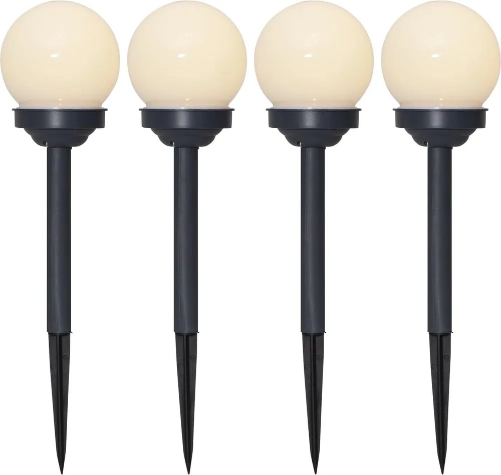 Súprava 4 vonkajších solárnych svetiel Star Trading Globus, výška 27 cm