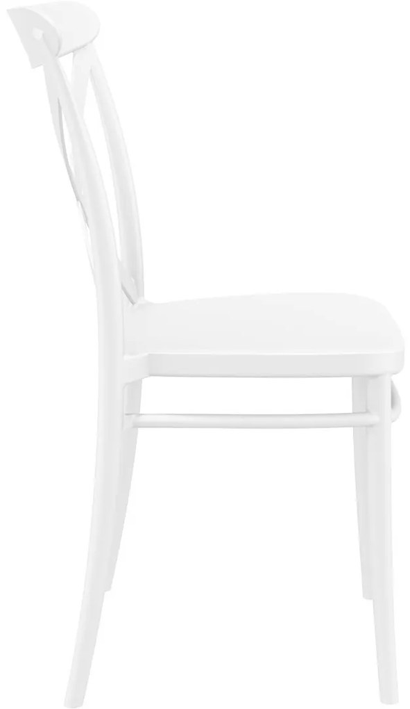 CROSS záhradná stolička bez podrúčok white