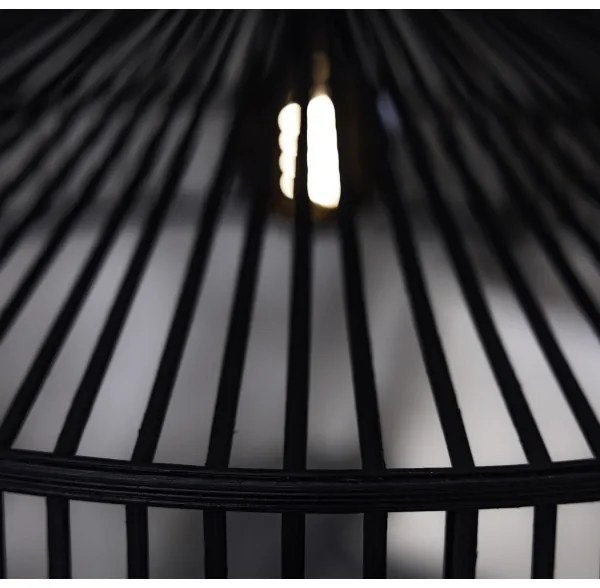 Markslöjd 108782 - Luster na lanku TAPA 1xE27/40W/230V čierna/bambus