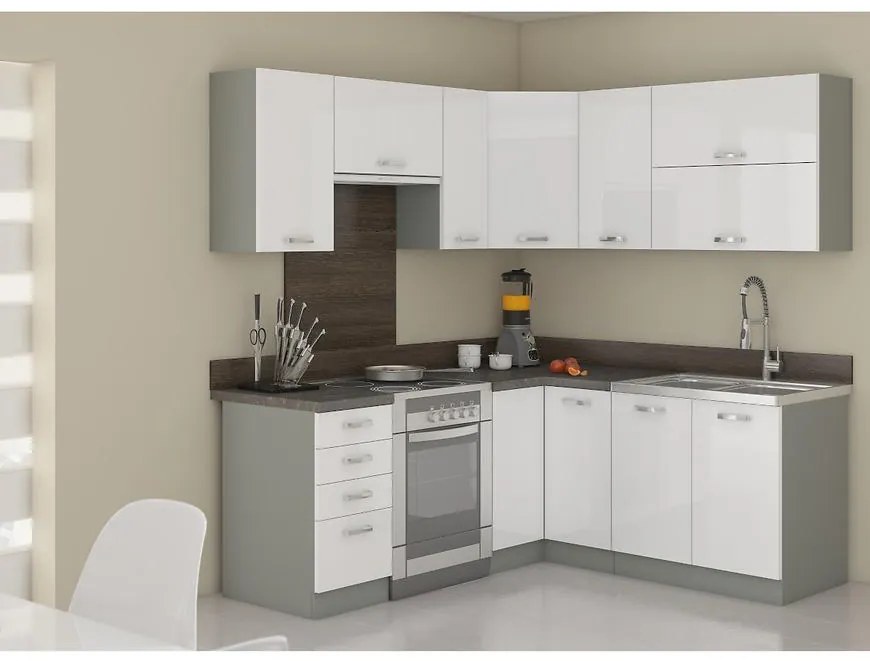 Rohová kuchynská linka Bianka 190x170