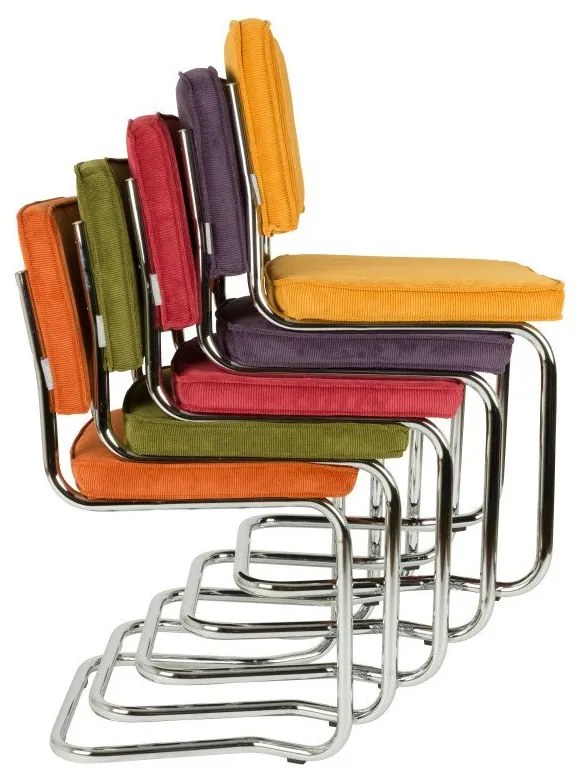 Sivé čalúnené hojdacie jedálenské stoličky v súprave 2 ks Ridge Kink Rib – Zuiver