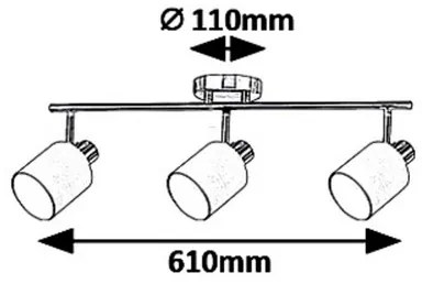 Rabalux NATINA stropné bodové svietidlo max. 3x25W | E14 | IP20 - chróm