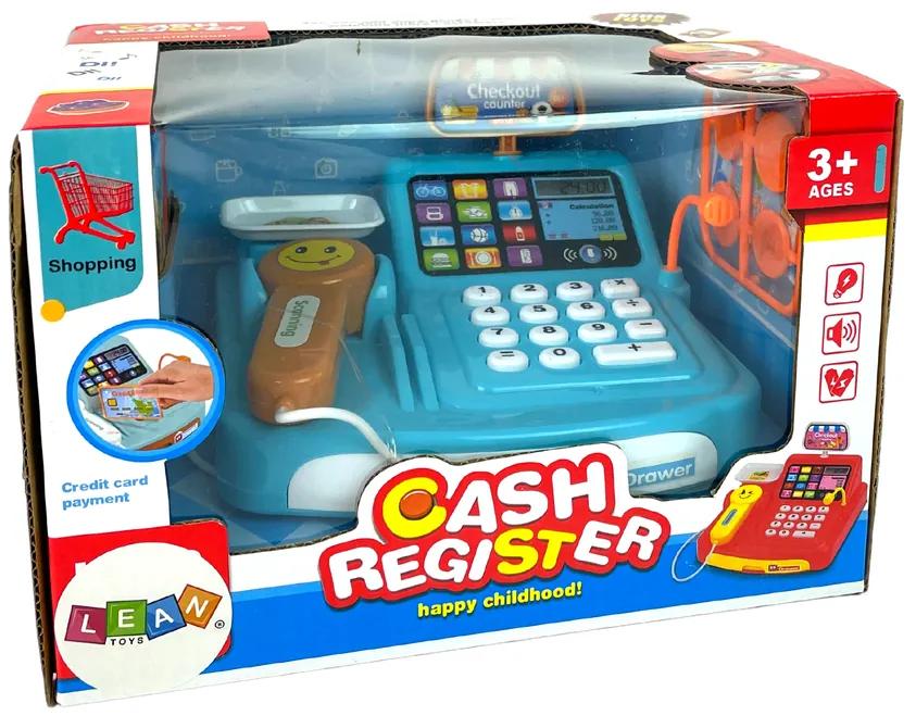 Lean Toys Registračná pokladňa so skenerom - modrá