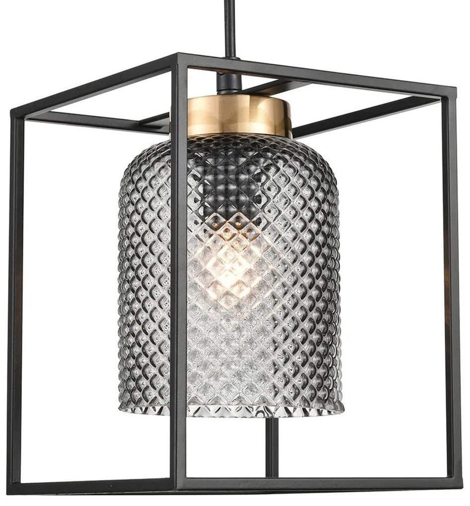 Toolight Toolight, stropné svietidlo 1xE27 APP1265-CP, čierna-zlatá, OSW-02422