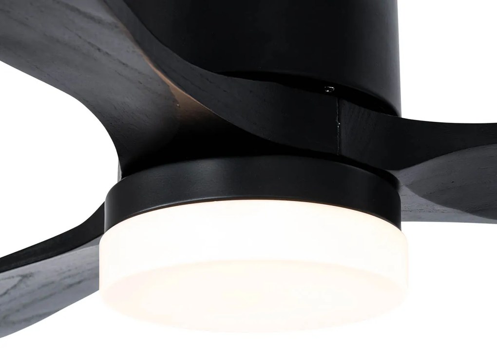 Inteligentný stropný ventilátor čierny 132 cm vrátane LED stmievateľný s diaľkovým ovládaním - Sofia