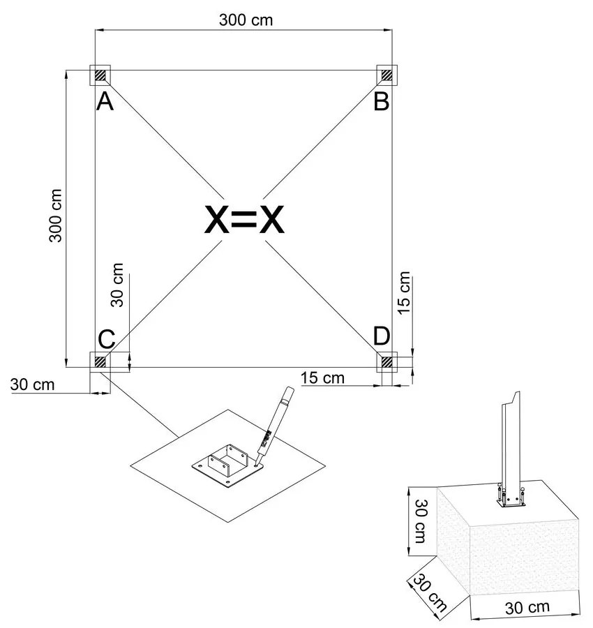Pultová bioklimatická pergola s lamelami 3 x 3 M