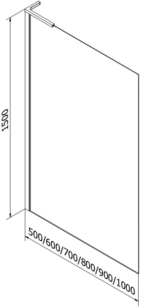 Mexen Next L, 1-krídlová vaňová zástena 70 x 150 cm, 6mm sklo námraza, chrómový profil, 895-070-000-03-30-01