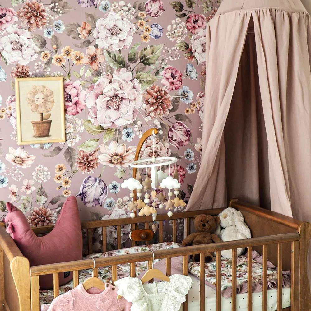 Tapeta kytice kvetov 280x100 cm