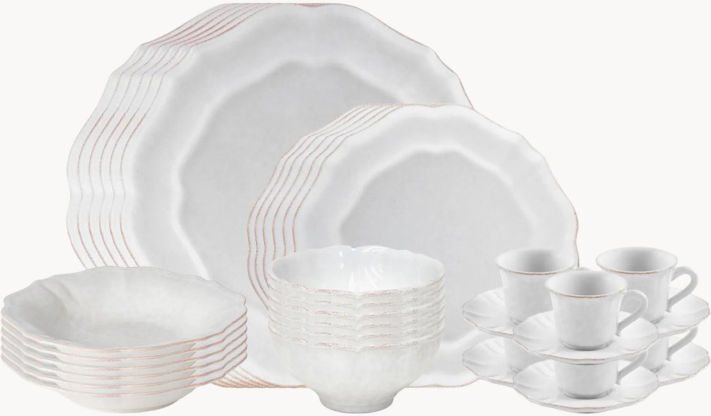 Súprava riadu so šálkami na kávu a podšálkami Impressions, 30 ks