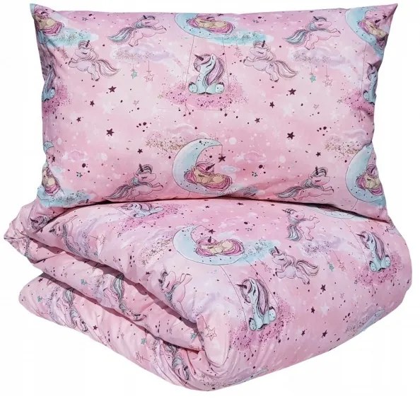 INTERMEDIC SK Detské bavlnené posteľné obliečky Unicorn ružové 90x130/45x65 cm
