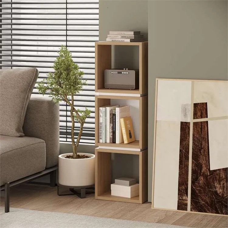 Knižnica Houseland Lofty 3 dub zafírový/biela