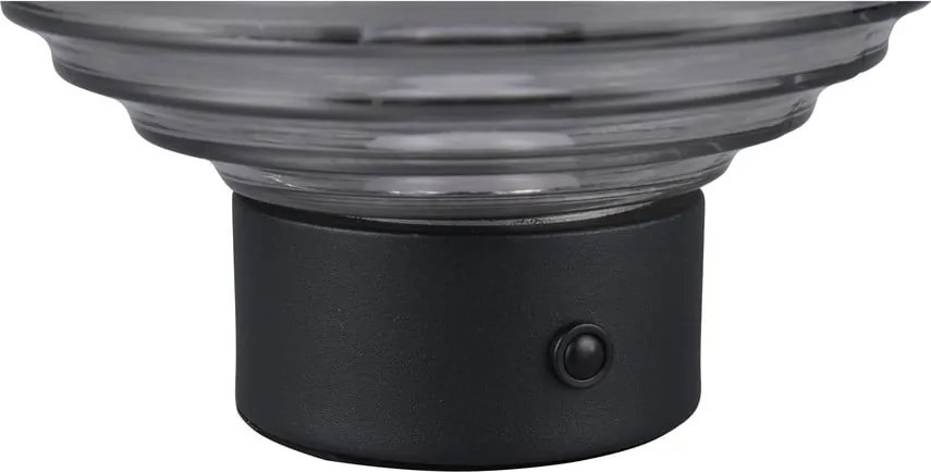 Čierno-šedá stmievateľná LED stolová lampa so skleneným tienidlom (výška 14,5 cm) Earl – Trio