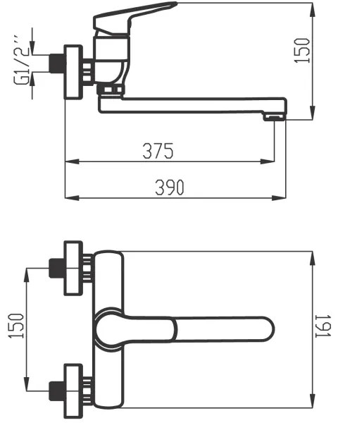 Novaservis - Drezová/umývadlová batéria METALIA lesklý chróm