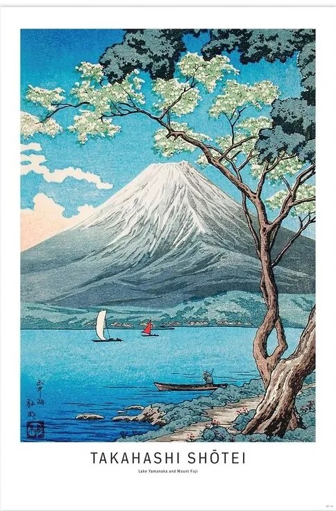 Plagát, Obraz - Takahashi Shotei - Lake Yamanaka and Mount Fuji