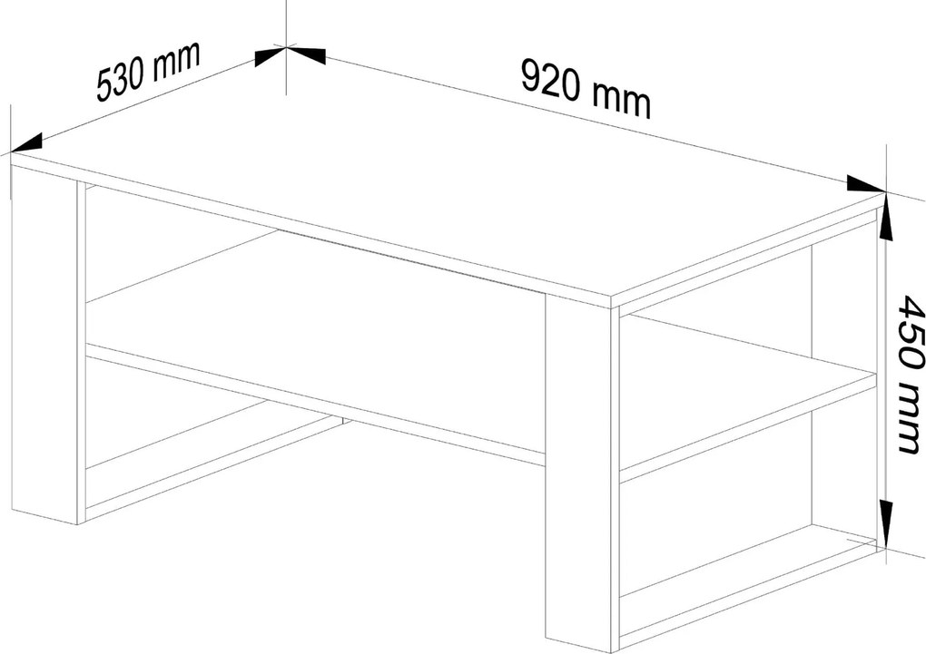 Konferenčný stolík DOMI II dub artisan/čierny