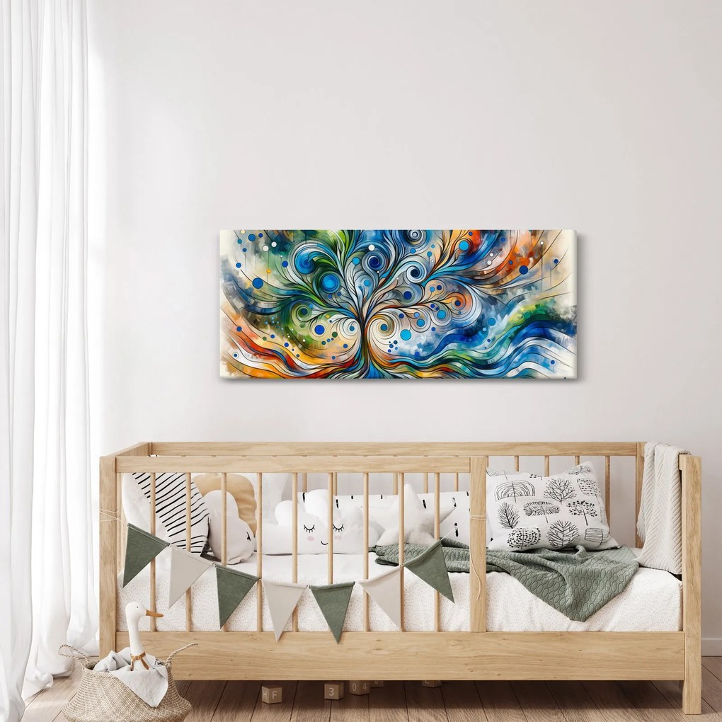 Obraz – Farebný energetický strom (120x50 cm)