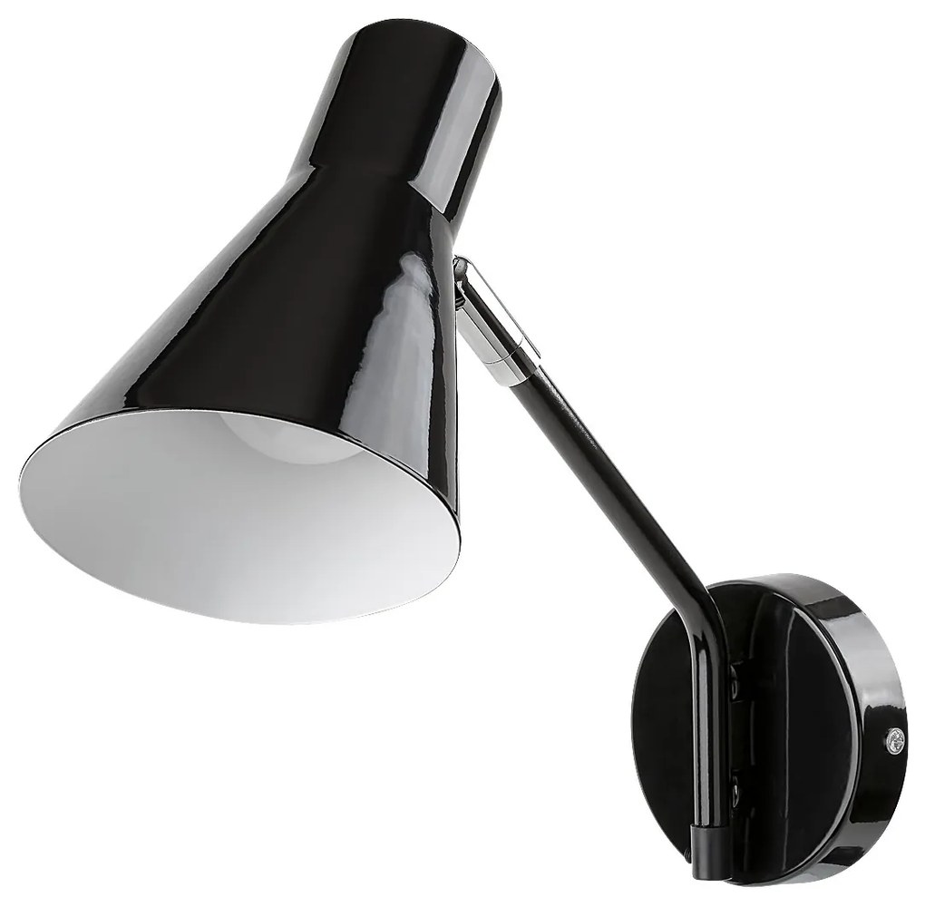 RABALUX Nástenná čítacia lampa ALFONS, 1xE27, 25W, čierna