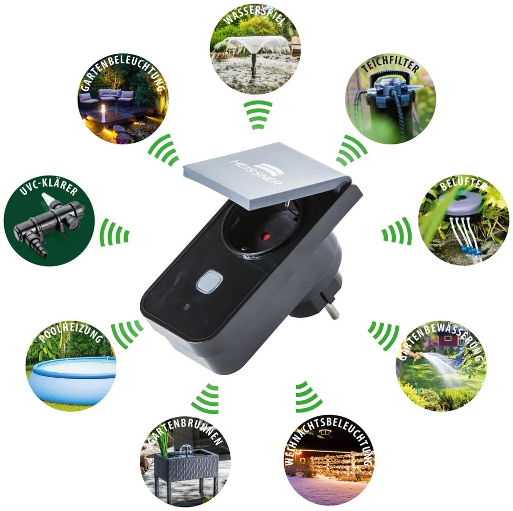 Vonkajšia zásuvka Heissner smart Wifi s tlačovými správami Z1-00