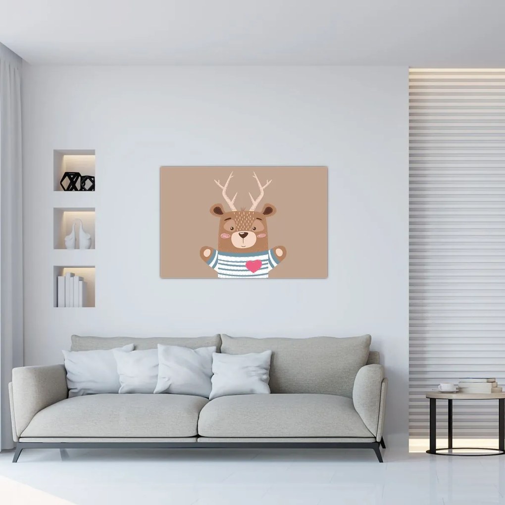 Obraz - Jeleň v pruhovanom tričku (90x60 cm)