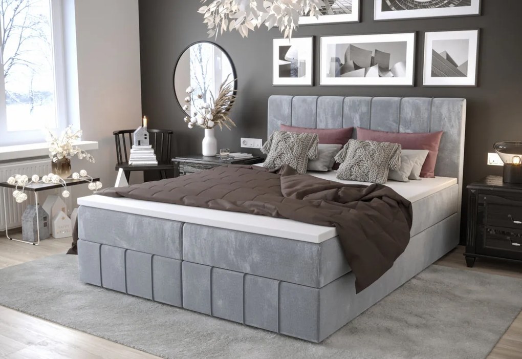 Čalúnená posteľ boxspring HAMAN 2 - monolith 02 / 160x200