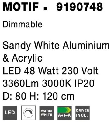 LED luster Motif 80 biele stmievateľné