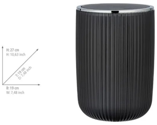 WENKO 24493100 - Odpadkový kôš AGROPOLI 19x27 cm šedý