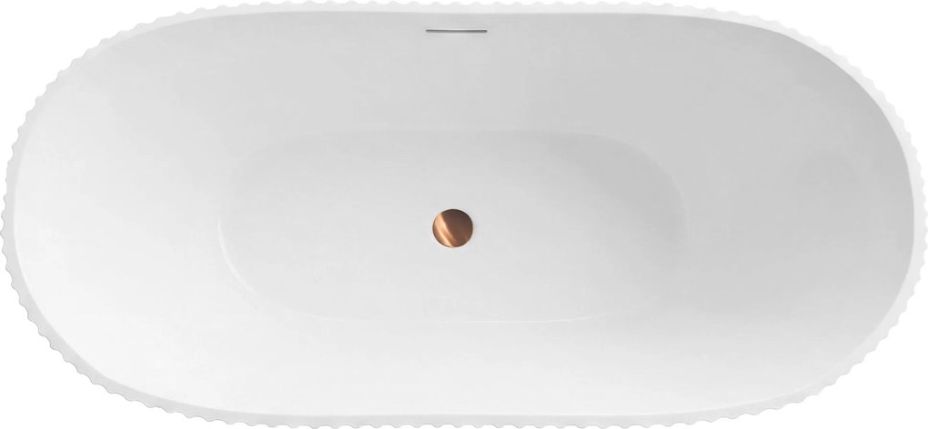 Rea Atena, voľne stojaca vaňa 1700x730x710 mm, biela, zlatý matný click-clack, KPL-W7127