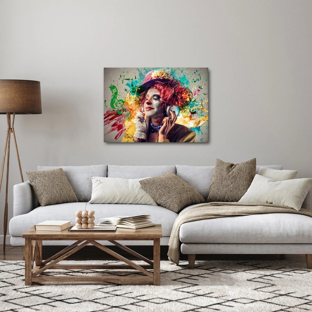 Obraz - Umelkyňa so slúchadlami (70x50 cm)