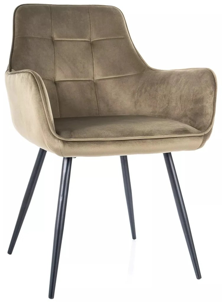 Jídelní křeslo Lemon Velvet olivové