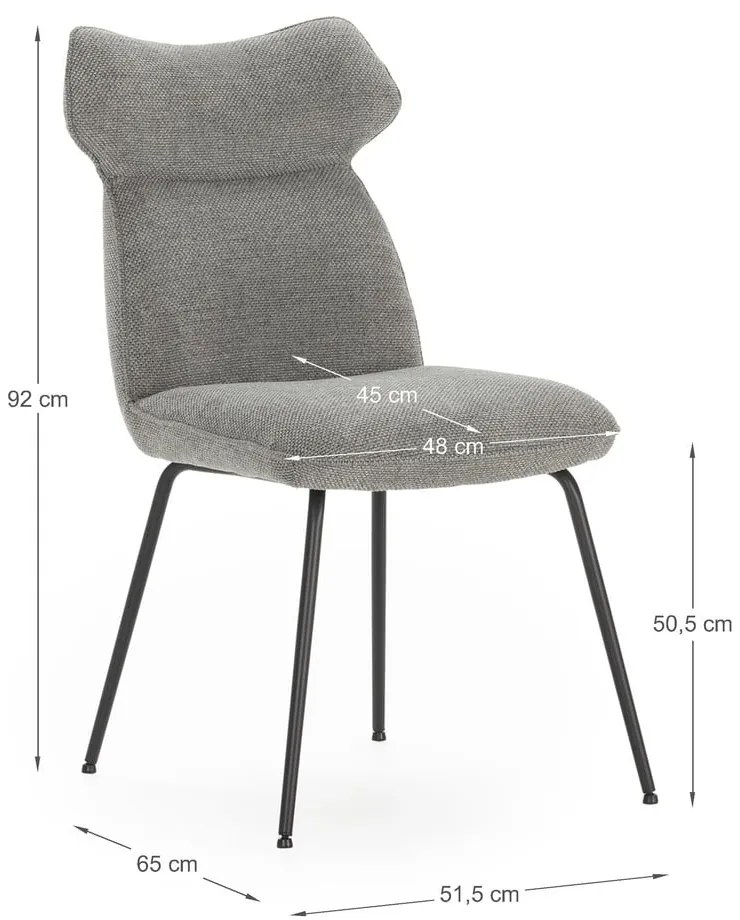 Sivé jedálenské stoličky v súprave 2 ks Dara – Marckeric