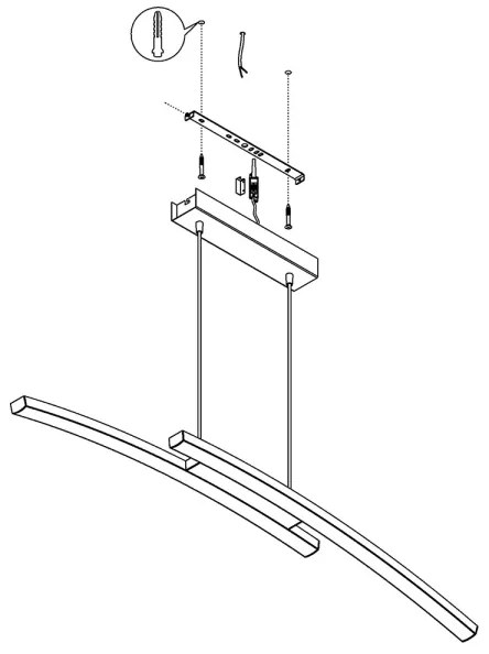 Eglo 97911 - LED RGB Stmievateľný luster na lanku FRAIOLI-C 2xLED/17W/230V