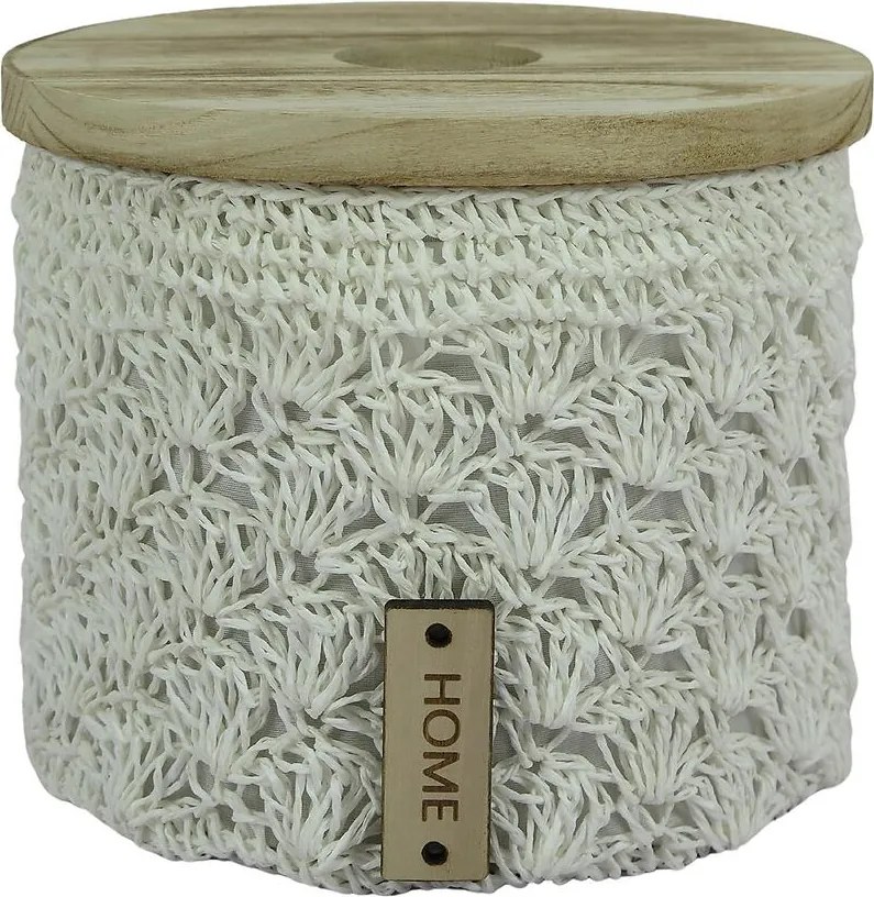 Okrúhly háčkovaný košík m.pr.21cm h18cm