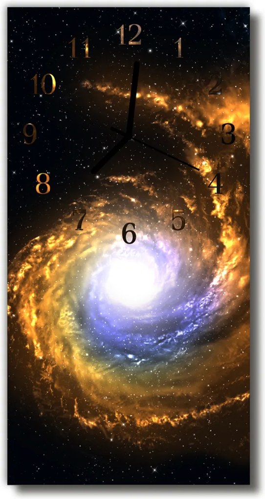 Skleněné hodiny vertikální Cosmos galaxie barevná