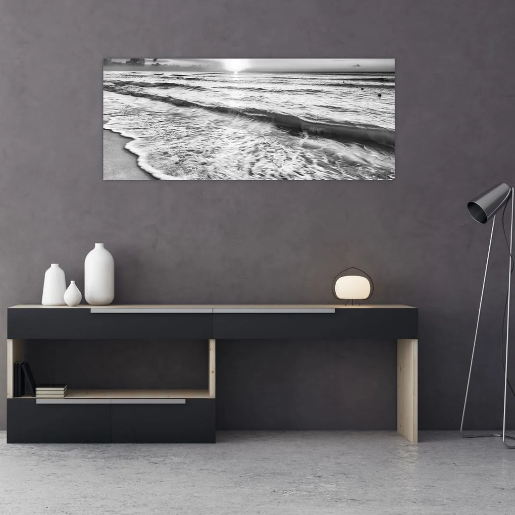 Obraz - Západ slnka pri mori (120x50 cm)