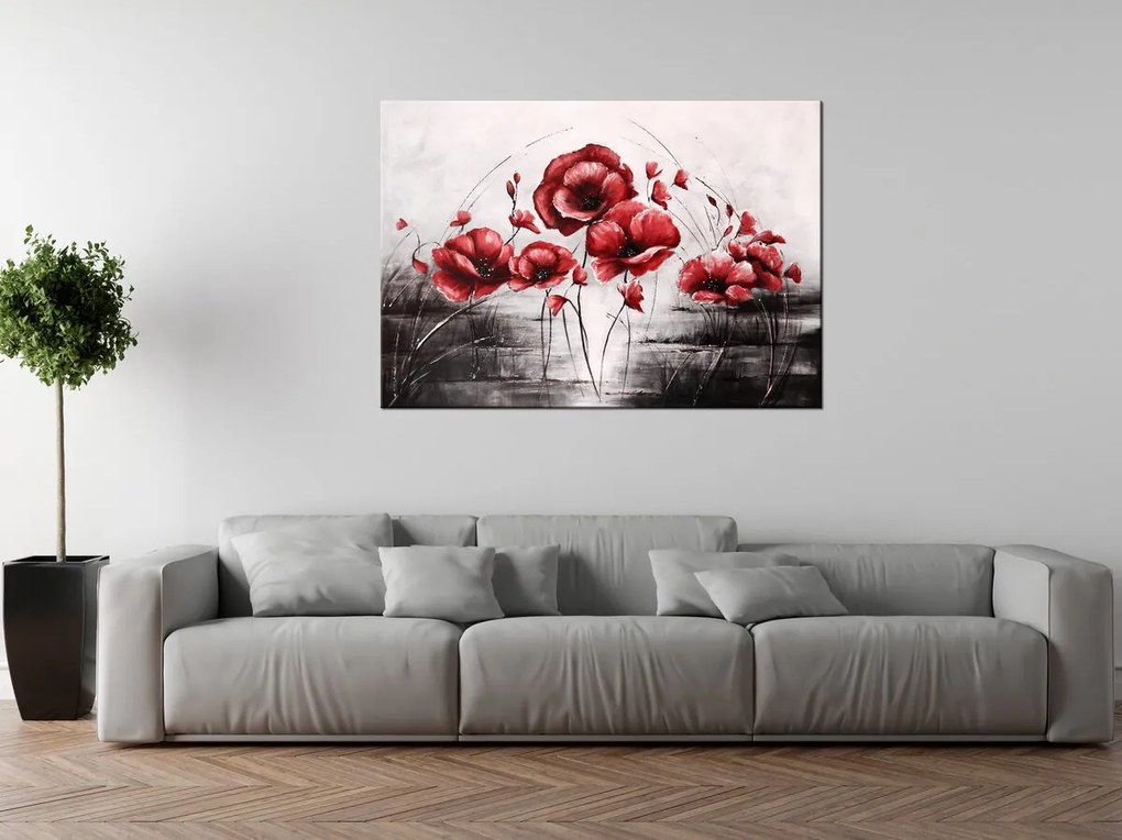 Gario Ručne maľovaný obraz Červené Vlčie maky Rozmery: 100 x 70 cm