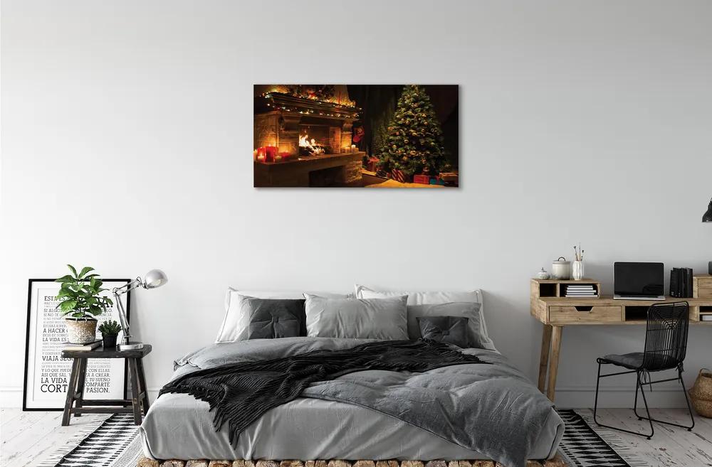 Obraz na plátne Vianočných ozdôb krbovej darčeky 140x70 cm