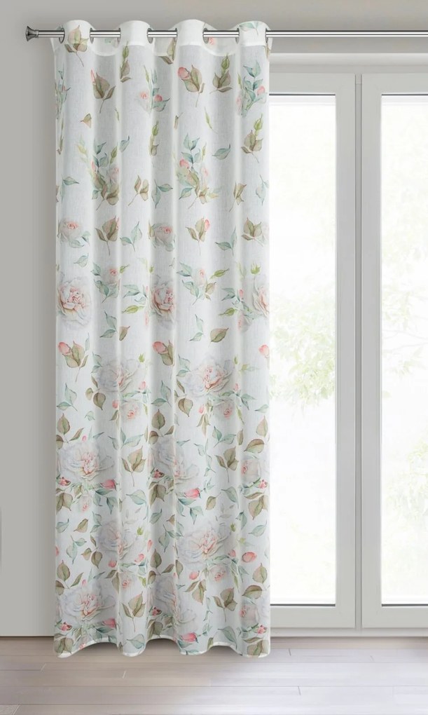 ZÁVES NA KRÚŽKOCH ROSA 1 140X250 CM VZOROVANÁ