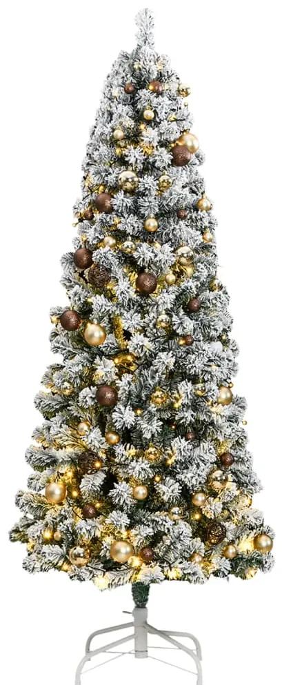 Umelý výklopný vianočný stromček 300 LED a sada gúľ 210 cm 3210484