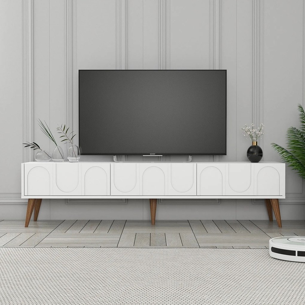 TV skrinka Lyon 44 - White, Walnut