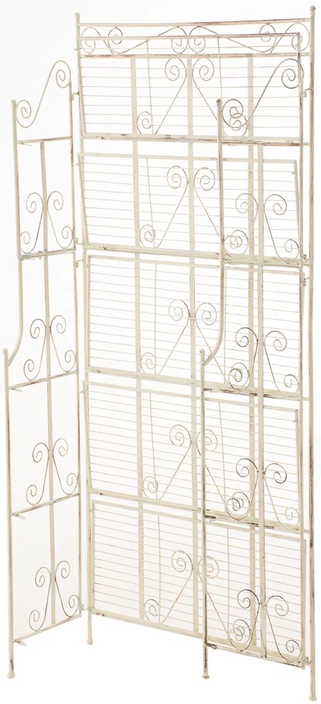 Kovová polica regál Caria - Krémová antik