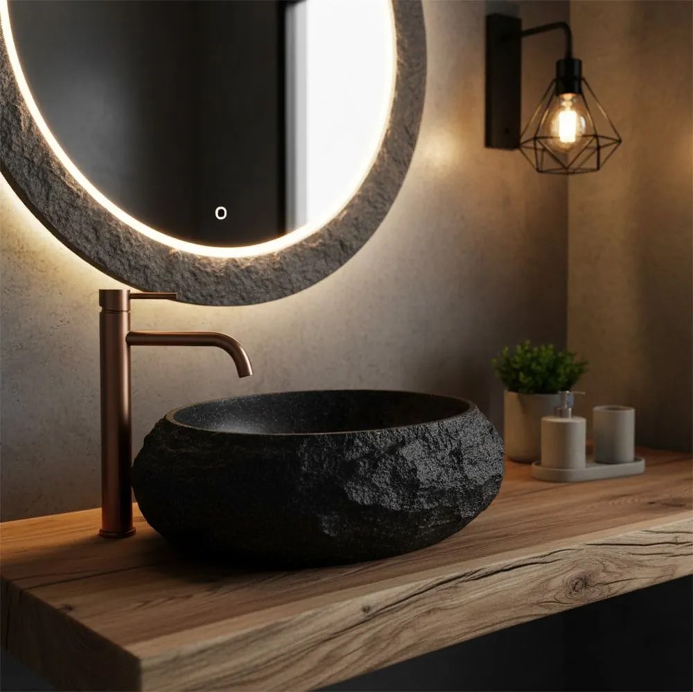 Rea Mika, umývadlo na dosku 480x380x155 mm, imitácia kameňa, REA-U4333