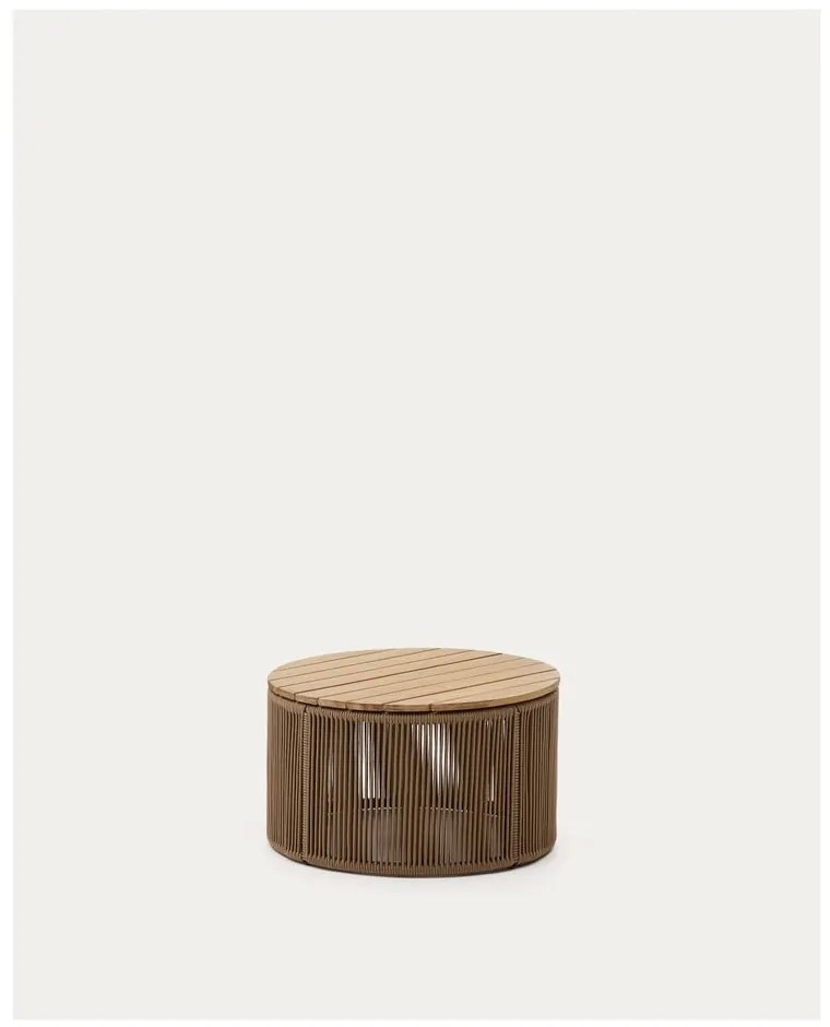 Okrúhly záhradný odkladací stolík s doskou z akácie ø 60 cm Dandara – Kave Home