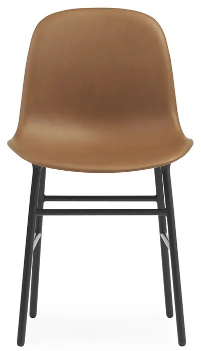 Stolička Form Chair Ultra Leather – hnedá/čierna oceľ