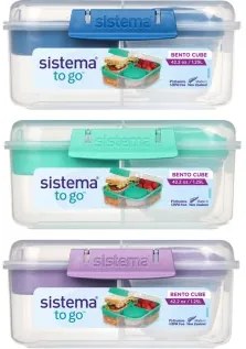 Box na desiatu/obed, 6 priehradiek SISTEMA 1,25 l - mix farieb Farba škatuliek SISTEMA: Fialová