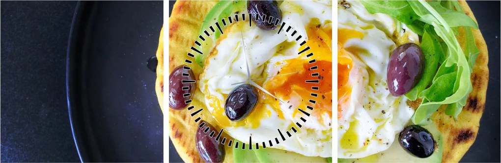 Obraz zdravej palacinky (s hodinami) (90x30 cm)