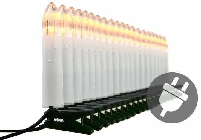 Nexos 5960 Klasické sviečky na vianočný stromček, teplá biela