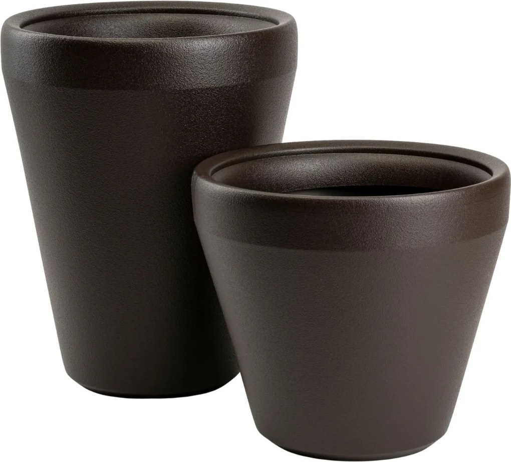 Plastový květináč Purea 49,4x55,4 cm mokka hnědý