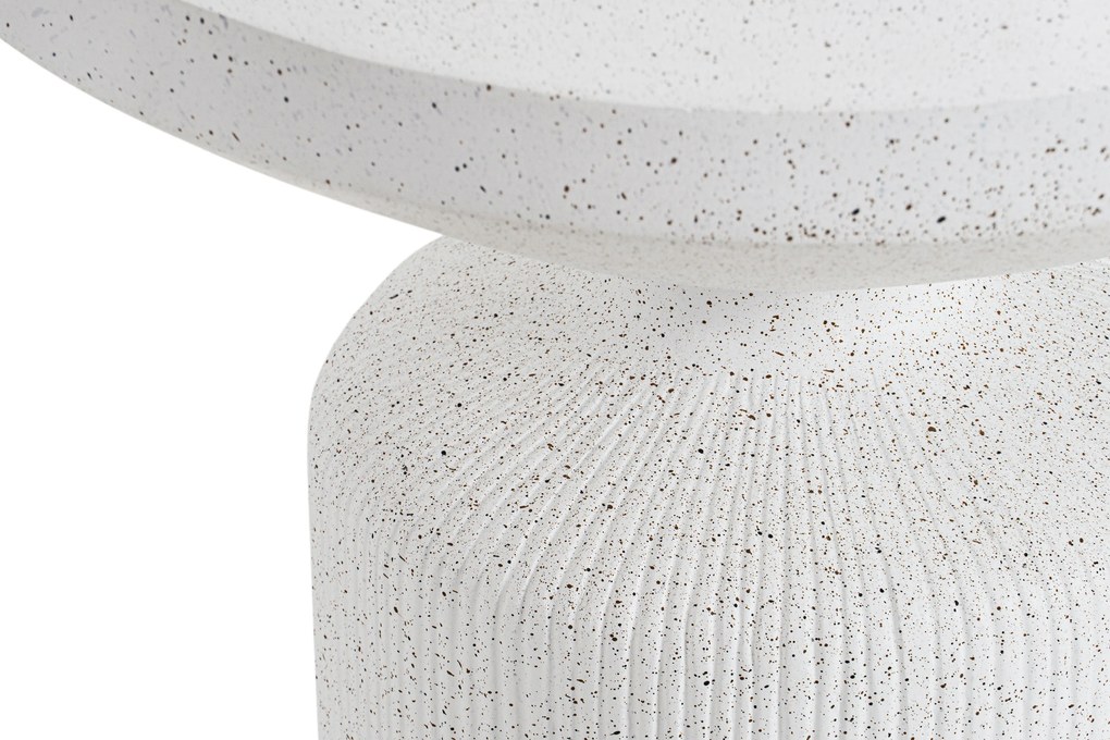 Okrúhly konferenčný stolík Sintro 54 cm - biele terrazzo